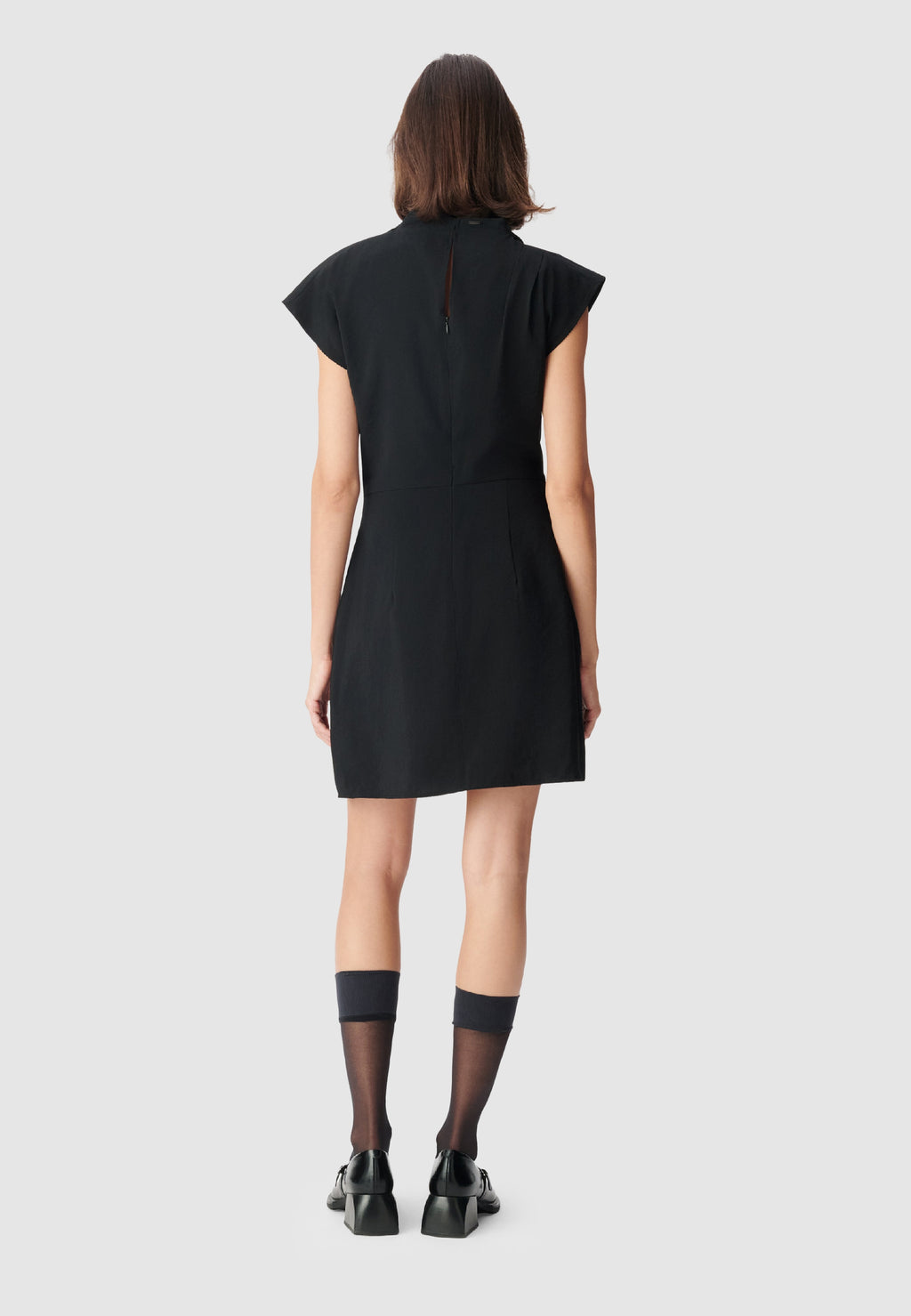 Short Cowl-Neck Dress - Black - Image 2