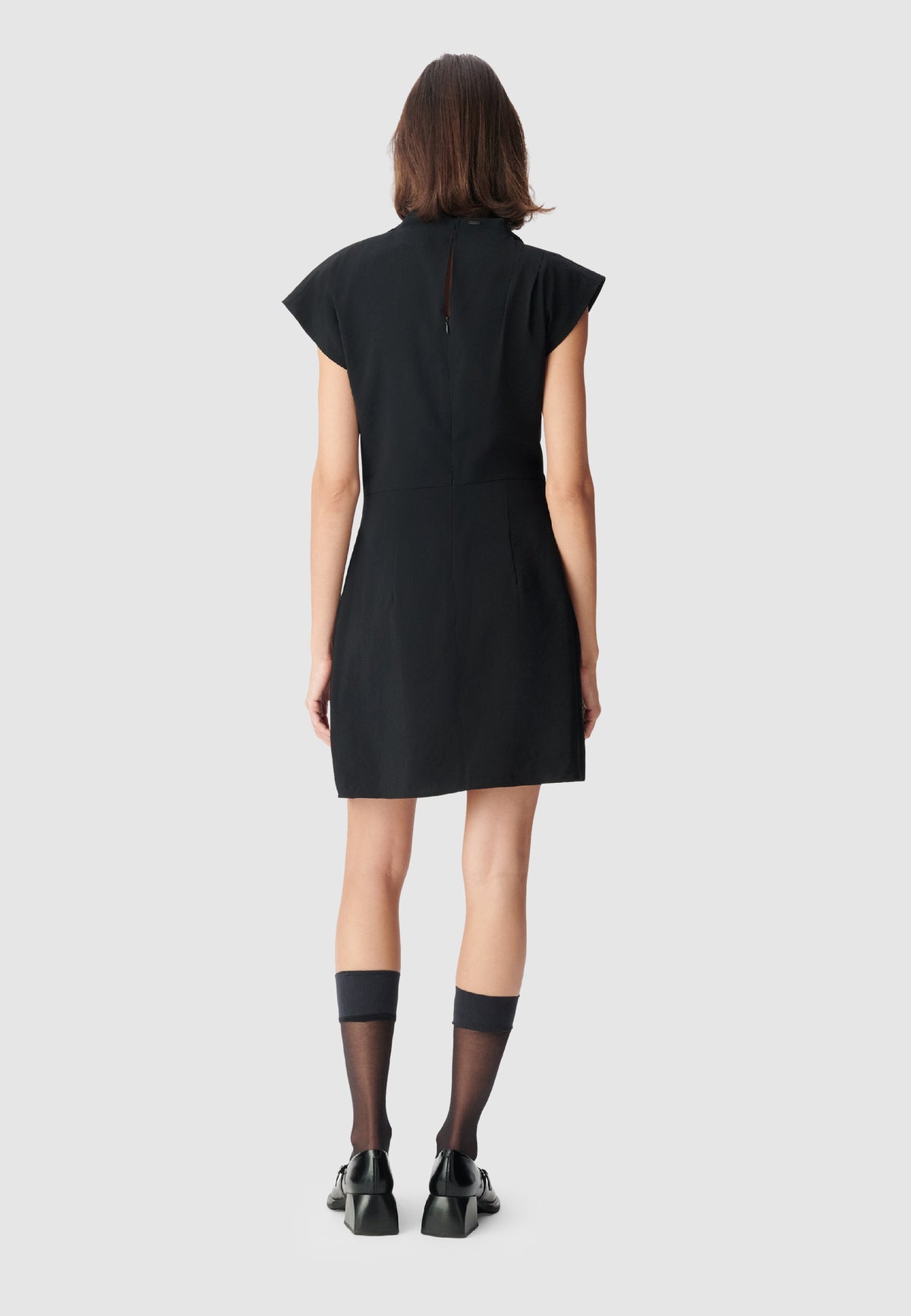 Short Cowl-Neck Dress - Black - Image 2