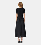 Mixed-Material Maxi Dress - Black - Image 2