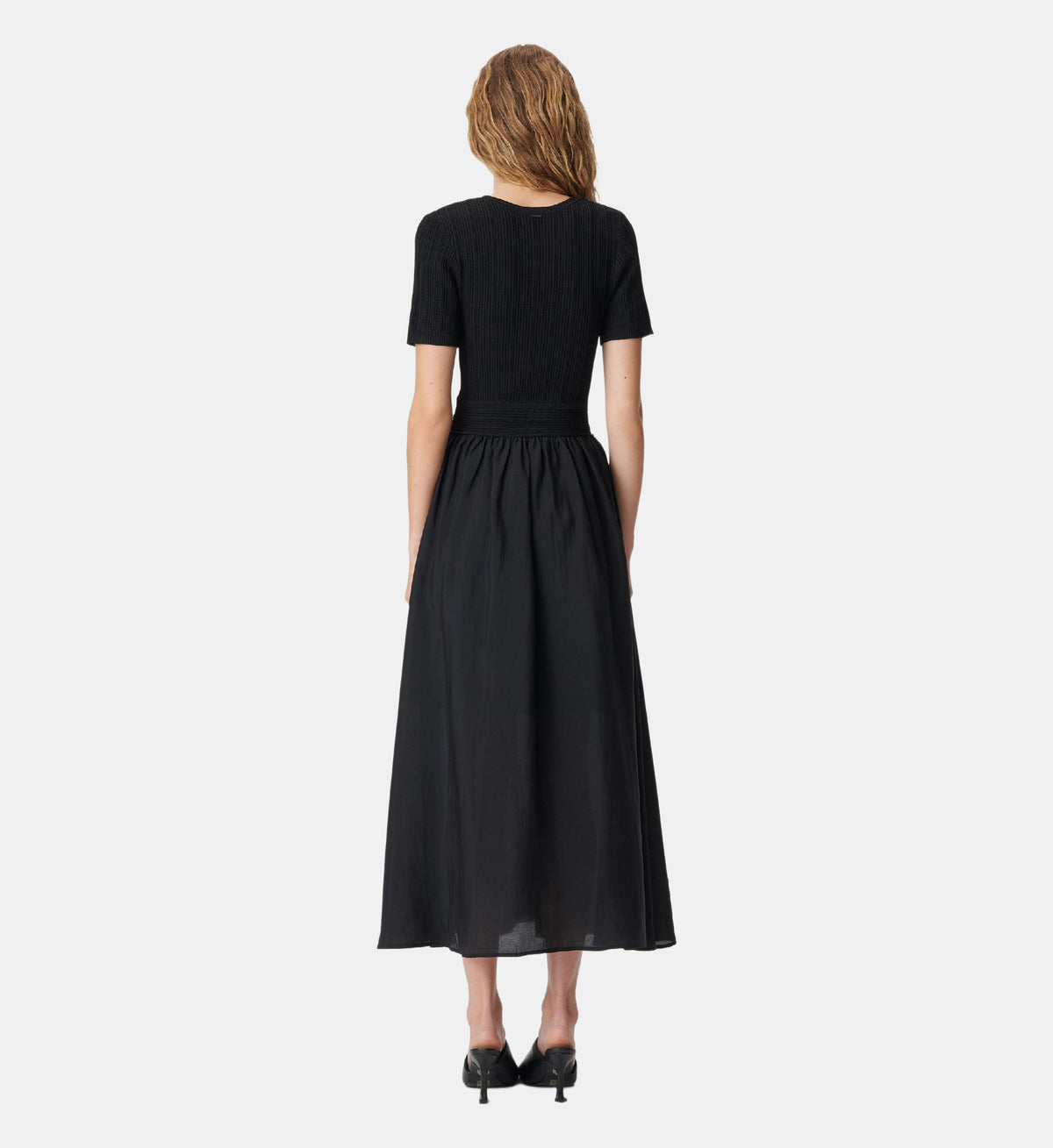 Mixed-Material Maxi Dress - Black - Image 2