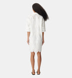 Short Embroidered Shirt Dress - Off White - Image 2