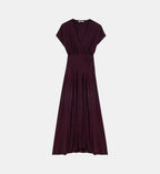 Printed Jacquard Maxi Dress - Burgundy - Image 2