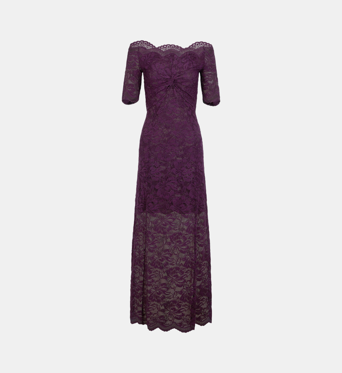 Layered Lace Midi Dress - Magenta Purple - Image 2