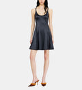 Fluid Dress with Double Spaghetti Straps - Black - Image 1