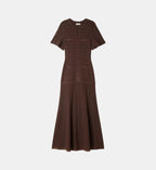 Rhinestone Knit Maxi Dress - Brown - Image 2