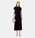 Maxi Dress with Draped Cowl Back - Black - Image 1