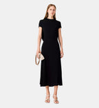 Maxi Dress with Draped Cowl Back - Black - Image 1