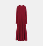 Perkins-Neck Midi Dress - Red - Image 2