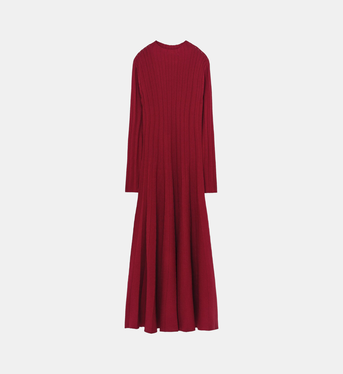 Perkins-Neck Midi Dress - Red - Image 2