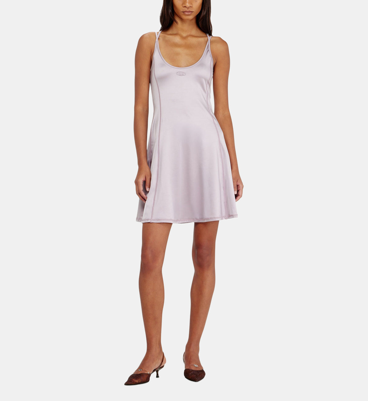 Fluid Dress with Double Spaghetti Straps - Lilac - Image 1