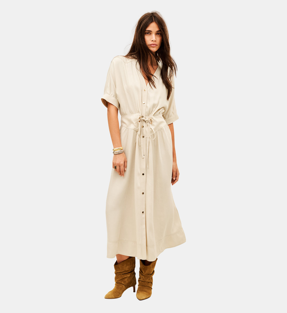 Parisa Dress - Greige - Image 1