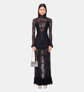 Lace and Jersey Maxi Dress - Black - Image 1