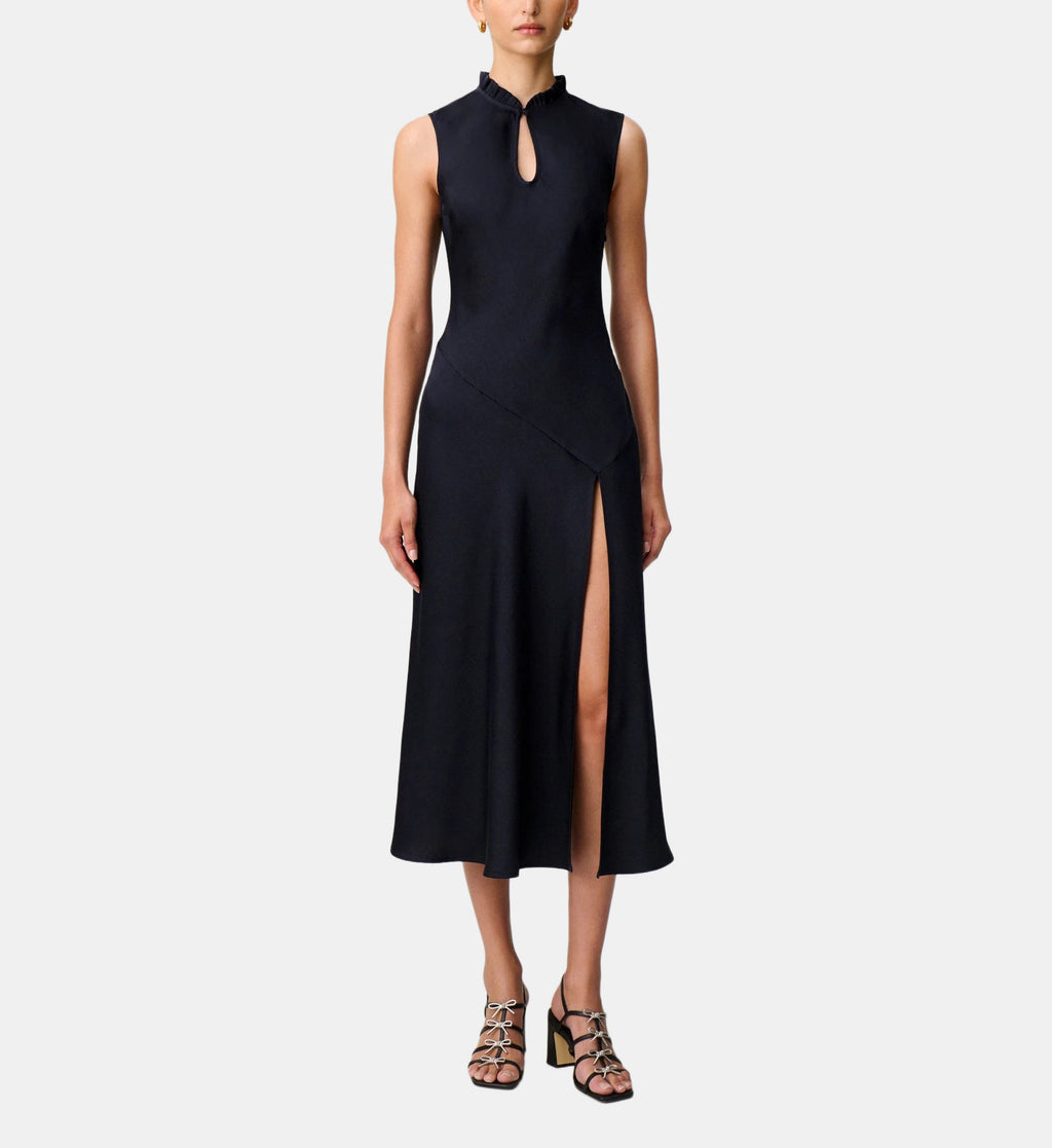 Fluid Midi Dress - Navy - Image 1