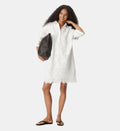 Short Embroidered Shirt Dress - Off White - Image 1