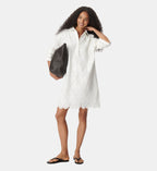 Short Embroidered Shirt Dress - Off White - Image 1