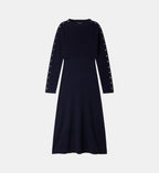 Two-in-One Long Knit Dress - Navy - Image 2