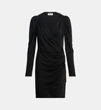 Draped Fluid Jersey Dress - Black - Image 2