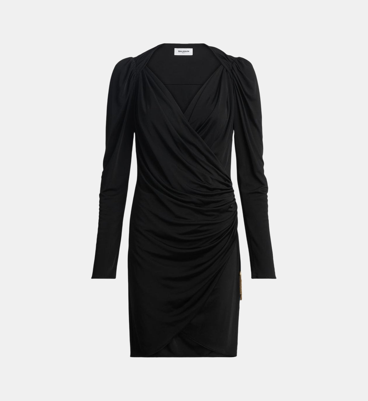 Draped Fluid Jersey Dress - Black - Image 2