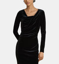 Fitted Evening Maxi Dress - Black - Image 1