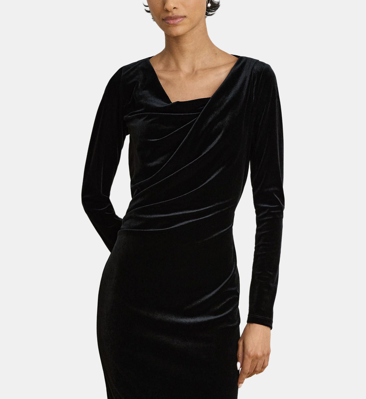 Fitted Evening Maxi Dress - Black - Image 1