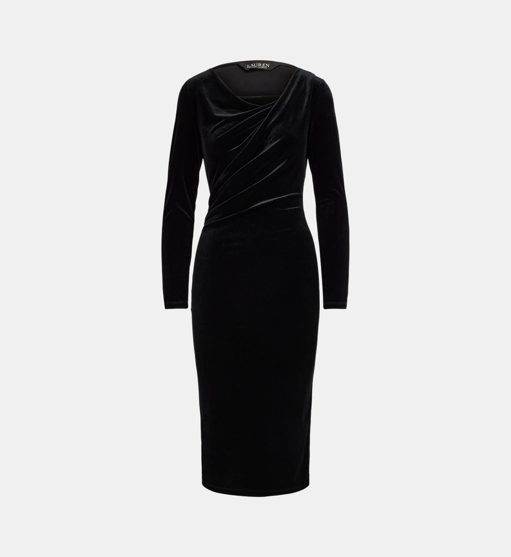 Fitted Evening Maxi Dress - Black - Image 2