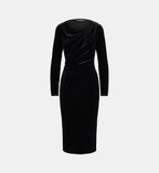 Fitted Evening Maxi Dress - Black - Image 2