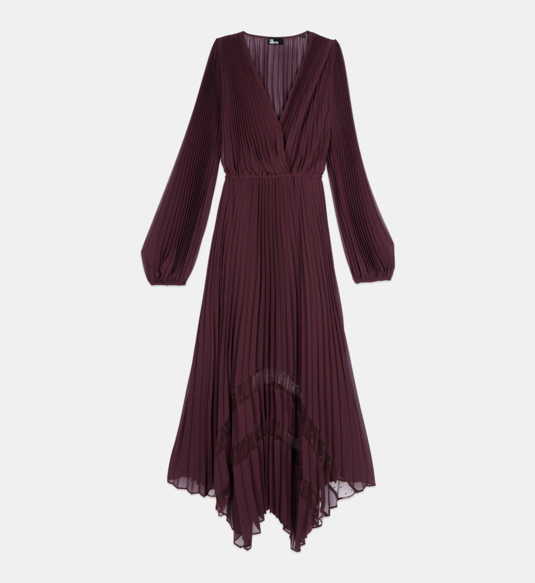 Pleated Maxi Dress - Burgundy - Image 2