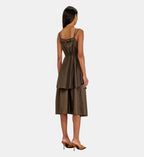 Lightweight Nylon Dress with Layered Effect - Brown - Image 2