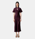 Fluid Victorian-Collar Dress - Dark dahlia - Image 1
