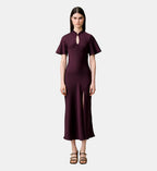 Fluid Victorian-Collar Dress - Dark dahlia - Image 1