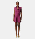 Satin Dress with Ruffled Collar - Hydrangea - Image 1