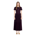 Long Knit Peplum Dress - Burgundy - Image 1
