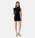 La Mini Robe Drapeado Dress - Black - Image 1