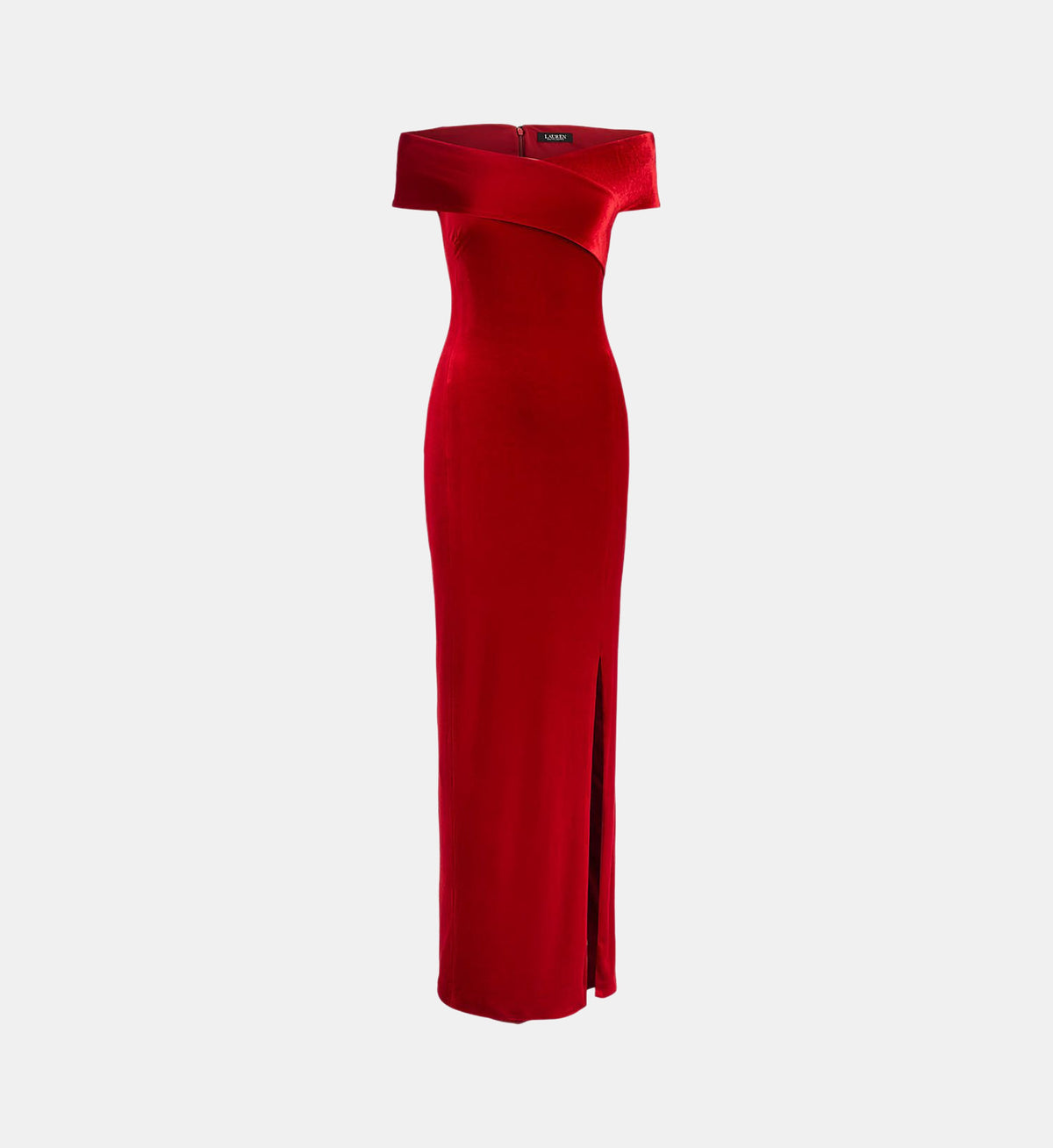 Fitted Short-Sleeve Maxi Dress - Red - Image 2