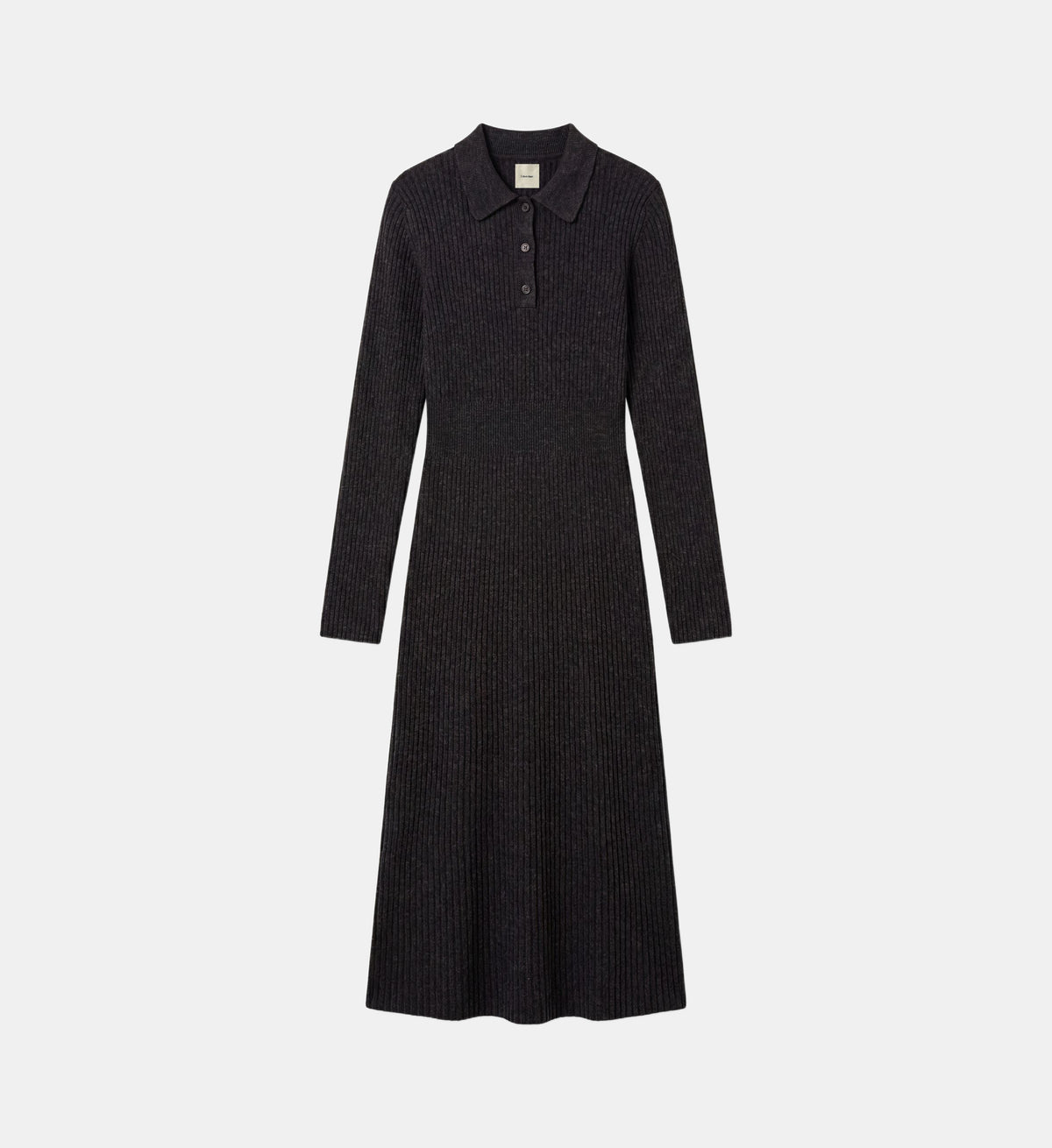 Merino Wool Maxi Dress - Dark Grey - Image 2