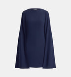 Georgette Cape Cocktail Dress - Dark Blue - Image 2