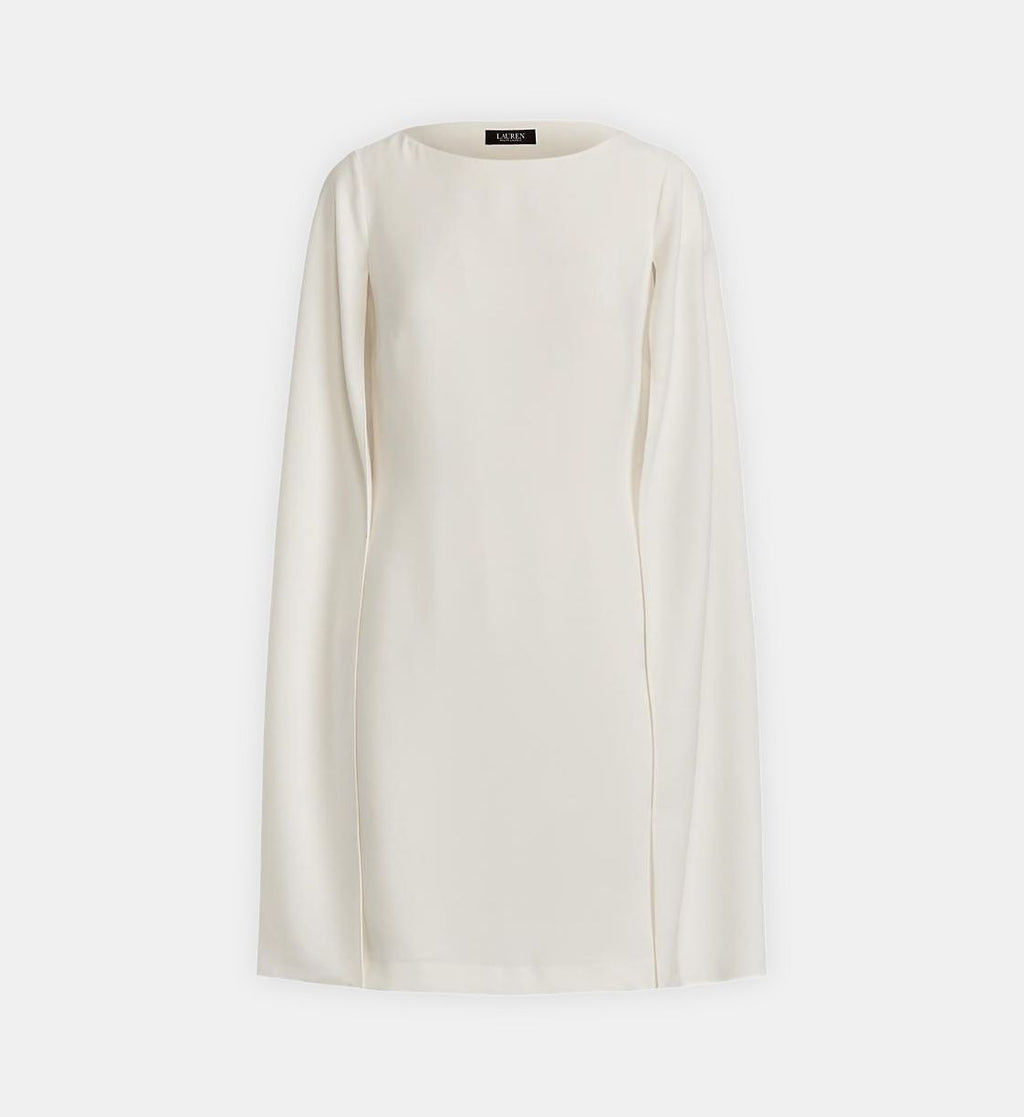Georgette Cape Cocktail Dress - White - Image 2