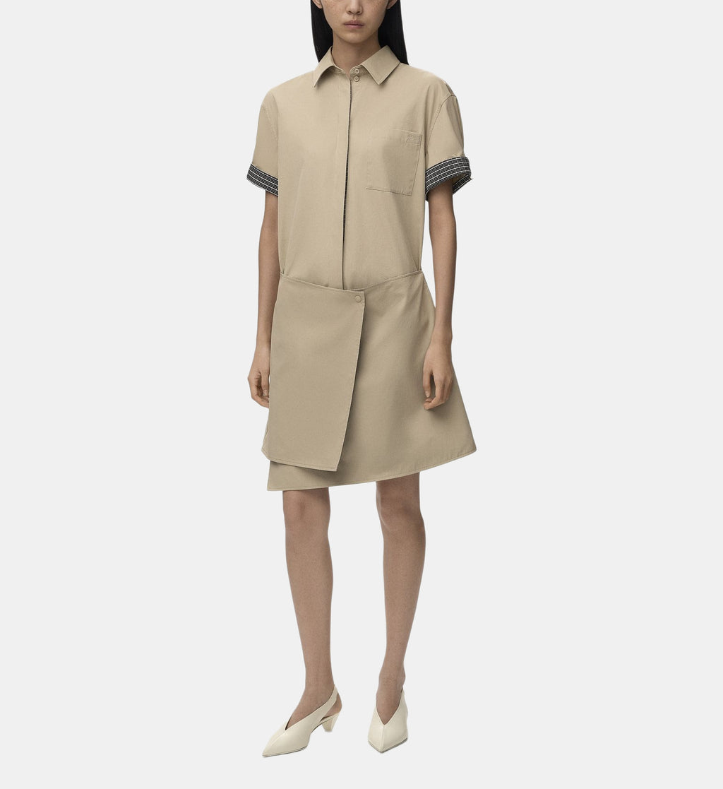 Short Signature Shirt Dress - Beige - Image 1