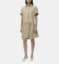 Short Signature Shirt Dress - Beige - Image 1