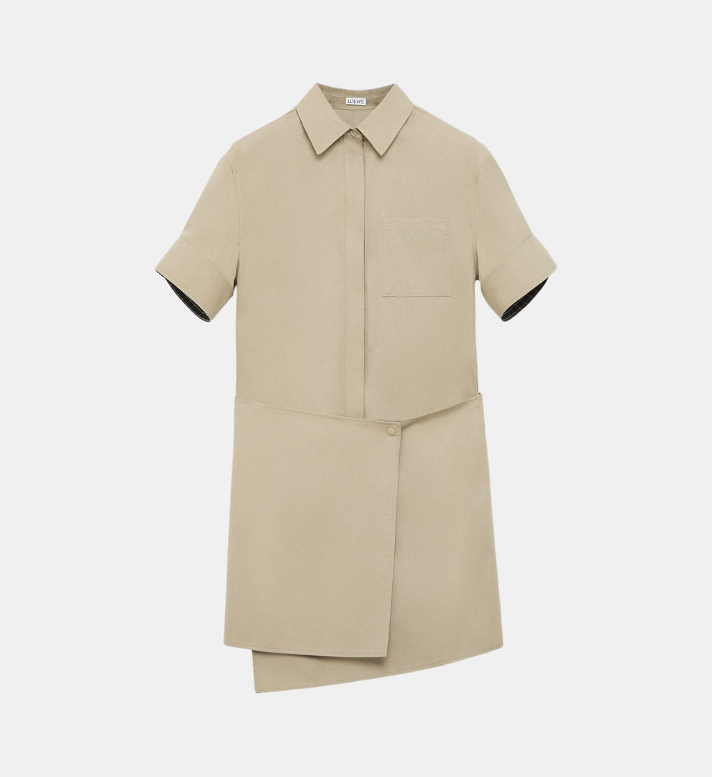 Short Signature Shirt Dress - Beige - Image 2