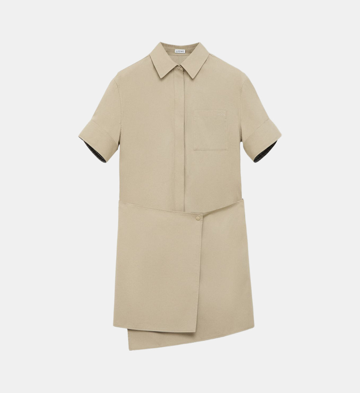 Short Signature Shirt Dress - Beige - Image 2