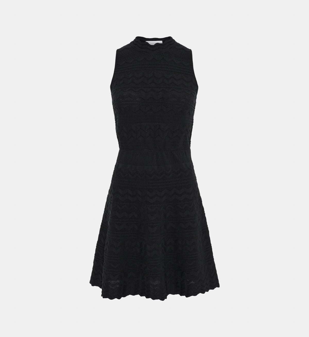 Short Ricrac Knit Dress - Deep Black - Image 2