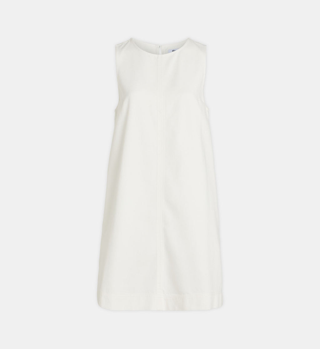 Corfou Short Sleeveless Denim Dress - Ecru - Image 2