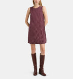 Corfou Dot Short Sleeveless Dress - Burgundy - Image 1
