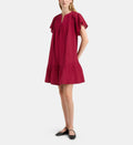 Fauve Ruch Short Cotton Dress - Pomegranate Red - Image 1