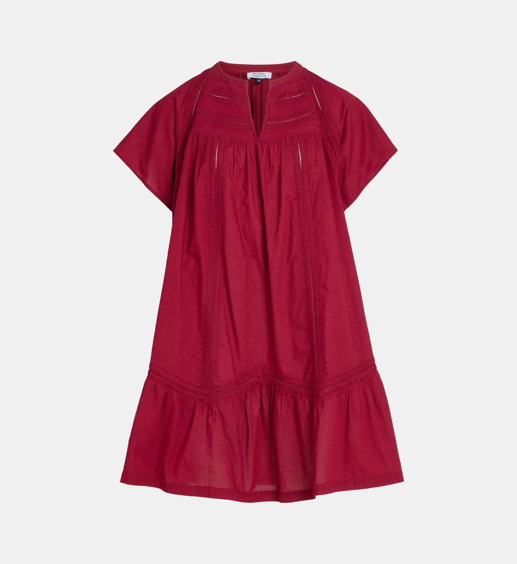 Fauve Ruch Short Cotton Dress - Pomegranate Red - Image 2
