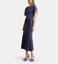 Delphinium Fluid Satin Maxi Dress - Midnight - Image 1