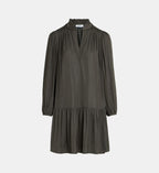 Elmer Satl Short Gathered Satin Dress - Bronze - Image 2