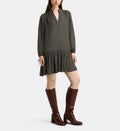 Elmer Satl Short Gathered Satin Dress - Bronze - Image 1