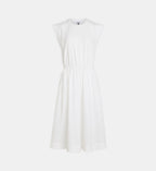 Fanion Sleeveless Cotton Midi Dress - White - Image 2
